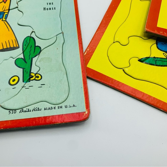 Vintage Built-Rite Animal Tray Puzzles – Set of 3 (Percy Panda, Sammy Squirrel) - Picture 11 of 14